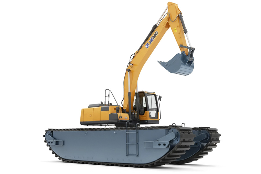 Гусеничный плавучий экскаватор-амфибия XCMG XE215S