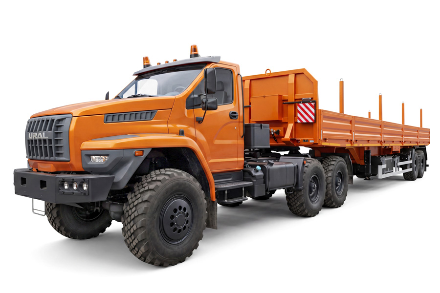 УРАЛ NEXT 6x6 седельный тягач с бортовым полуприцепом УЗСТ ППБ